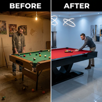 Aurelius NovaEdge 8-Foot Modern Pool Table — Before & After