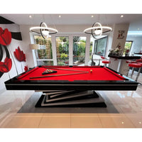Pool Table Built for Professional Play, 8-Foot Size, 3-Piece Slate, Tournament Worsted Cloth, Modern Design