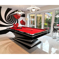Pool Table Built for Professional Play, 8-Foot Size, 3-Piece Slate, Tournament Worsted Cloth, Modern Design